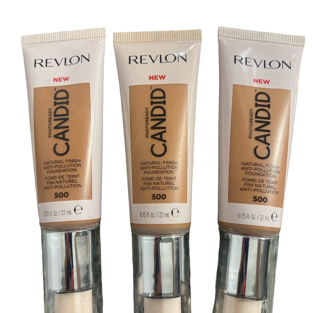 Lot of 3 Revlon PhotoReady Candid Natural Finish Foundation oil free 500
